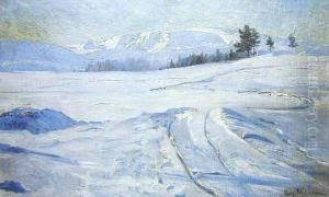 Zimowy Pejzaz Z Karkonoszy by Georg Wichmann