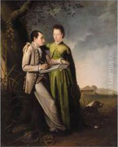 A Scene In Jamaica: Portrait Of The Artist And His Companion by Philip Wickstead