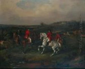 The Meet Before The Hunt 1848 by Richard Dodd Widdas