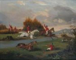 Clearing The Hedge, The Hunt In Full Cry by Richard Dodd Widdas