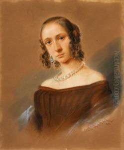 Portrait Einer Jungen Dame. 1842 by Wilhelm Wider