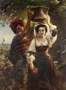 Begegnung Am Brunnen. by Wilhelm Wider