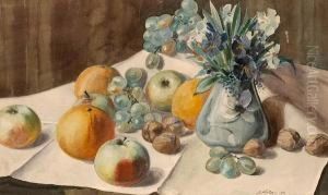 Still Life With Flowers, Fruit And Nuts