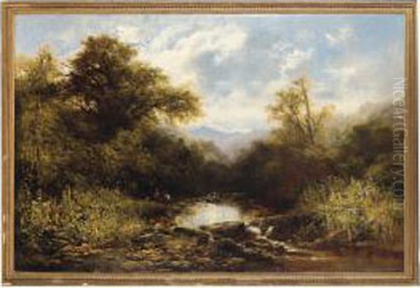Figures In A River Landscape - view 1