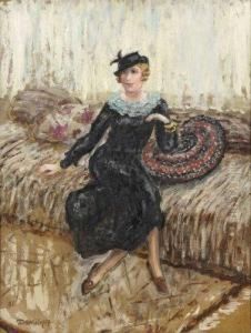 Femme Galante Assise. by David O. Widhopff