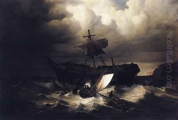 The Wreck of an Emigrant Ship on the Coast of New England - view 1