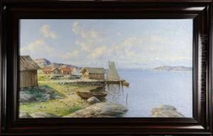 Fiskebodar I Sommarskargard by Leonard Wiedh