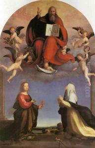 God The Father In Glory Between Magdalen An St Catherine Of Siena 1509 by Fra Bartolomeo
