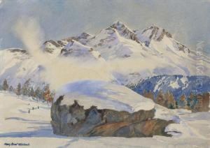 Piz Rosatsch Bei St. Moritz by Hans Beat Wieland