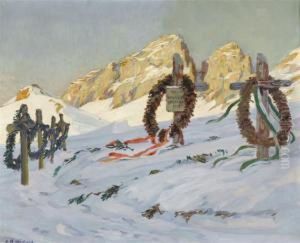 Snowy Landscape In The Dolomites by Hans Beat Wieland