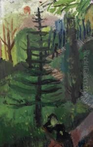 Park Landscape In Paris by Walter Kurt Wiemken