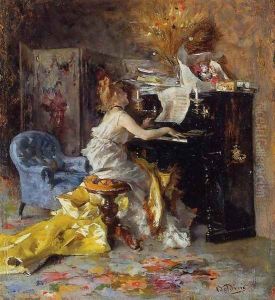 Woman At A Piano by Giovanni Boldini