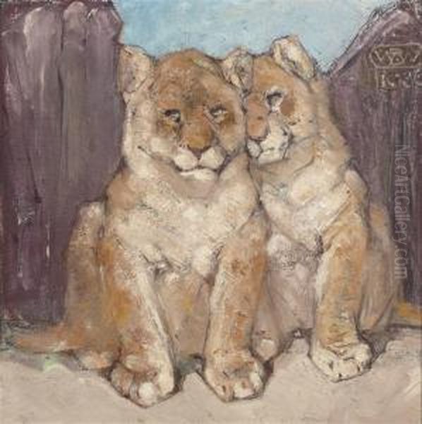 Two Lion Cubs - view 1