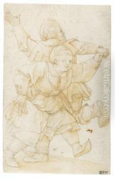 A Dancing Peasant Couple, After Durer - view 1