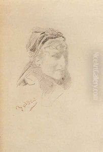 Portrait Of Sarah Bernhardt by Giovanni Boldini