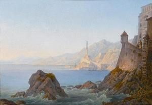 The Harbour At Genoa; A View Of The Gulf Of Spezia