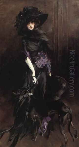 Portrait of Marchesa Luisa Casati with a greyhound 1908 by Giovanni Boldini
