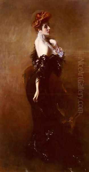 Portrait Of Madame Pages In Evening Dress - view 1