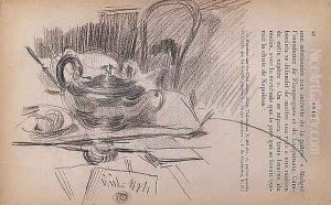Still Life with a Silver Teapot by Giovanni Boldini