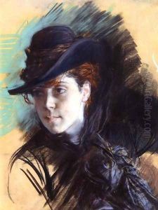 Girl In A Black Hat by Giovanni Boldini