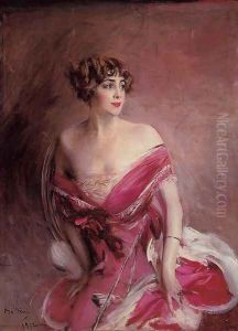 Portrait Of Mlle De Gillespie La Dame De Biarritz by Giovanni Boldini