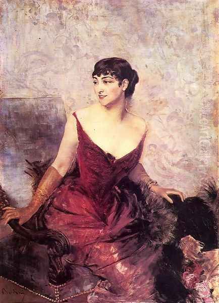 Countess De Rasty Seated In An Armchair - view 1