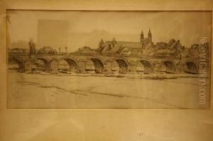 Zicht Op De Sint Servaasbrug Te Maastricht