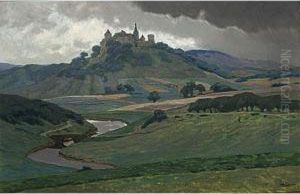 A View Of A Village On A Hill by Dirk Wiggers