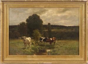 Cows In A Landscape by John Carleton Wiggins