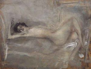 Nudo di donna in grigio (Sinfonia in grigio) by Giovanni Boldini