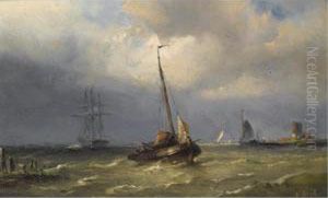 Shipping On A River by Nicolaas Martinus Wijdoogen