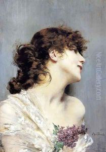 Profile Of A Young Woman by Giovanni Boldini