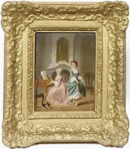 The Music Lesson by Petrus Theodorus Wijngaerdt