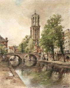 De Oude Gracht Te Utrecht Met Zicht Op De Domtoren