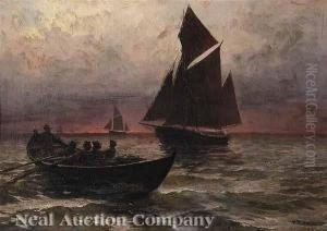Boats At Sunset by Bror Anders Wikstrom