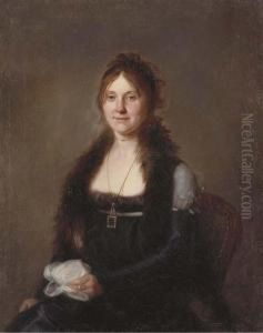 Portrait Of A Lady, Seated, In A Black Dress