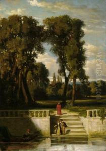 Abendstimmung Im Park Einer Italienischen Villa - view 1