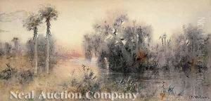 Sunset On The Florida Swamp by James Ralph Wilcox