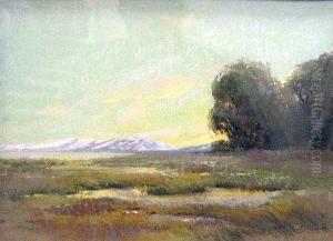 A Marsh Reflecting The Sky With Mountains Beyond by Lucile Wilcox Joullin