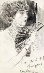 A woman with a fan by Giovanni Boldini