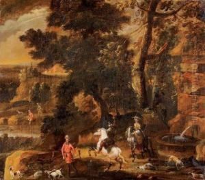 Fauconnier Dans Un Paysage by Jan Wildens