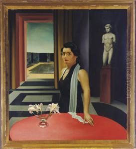 Portrait Of Gustava Landerer In A Classical Interior