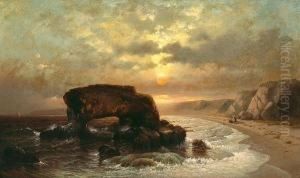 Coast Of The Pacific Near Santa Cruz, California by Lemuel Maynard Wiles