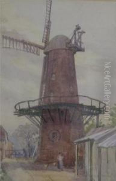 Figure Standing By A Windmill - view 1