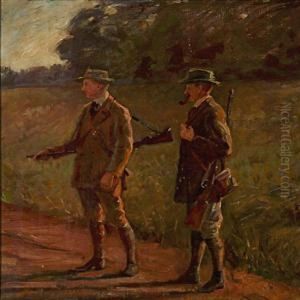 Two Hunters On A Road by Peter Hans Wilhard
