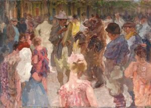 A Pleasant Day On The Square by Ferdinand Abraham Isaac Wilhelm