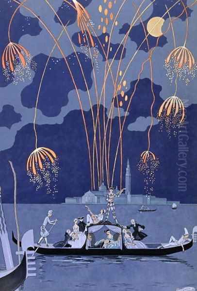 Fireworks in Venice, illustration for 'Fetes Galantes' - view 1