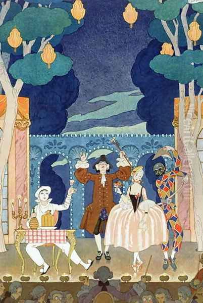 Pantomime Stage, illustration for 'Fetes Galantes' - view 1