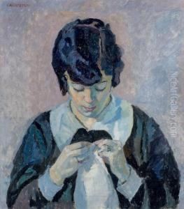 Femme Cousant by Carl Wilhelm Wilhelmson