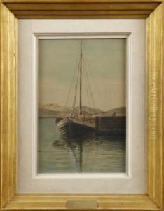 Jakten Eduard Vid Sandviksbryggan by Carl Wilhelmsson